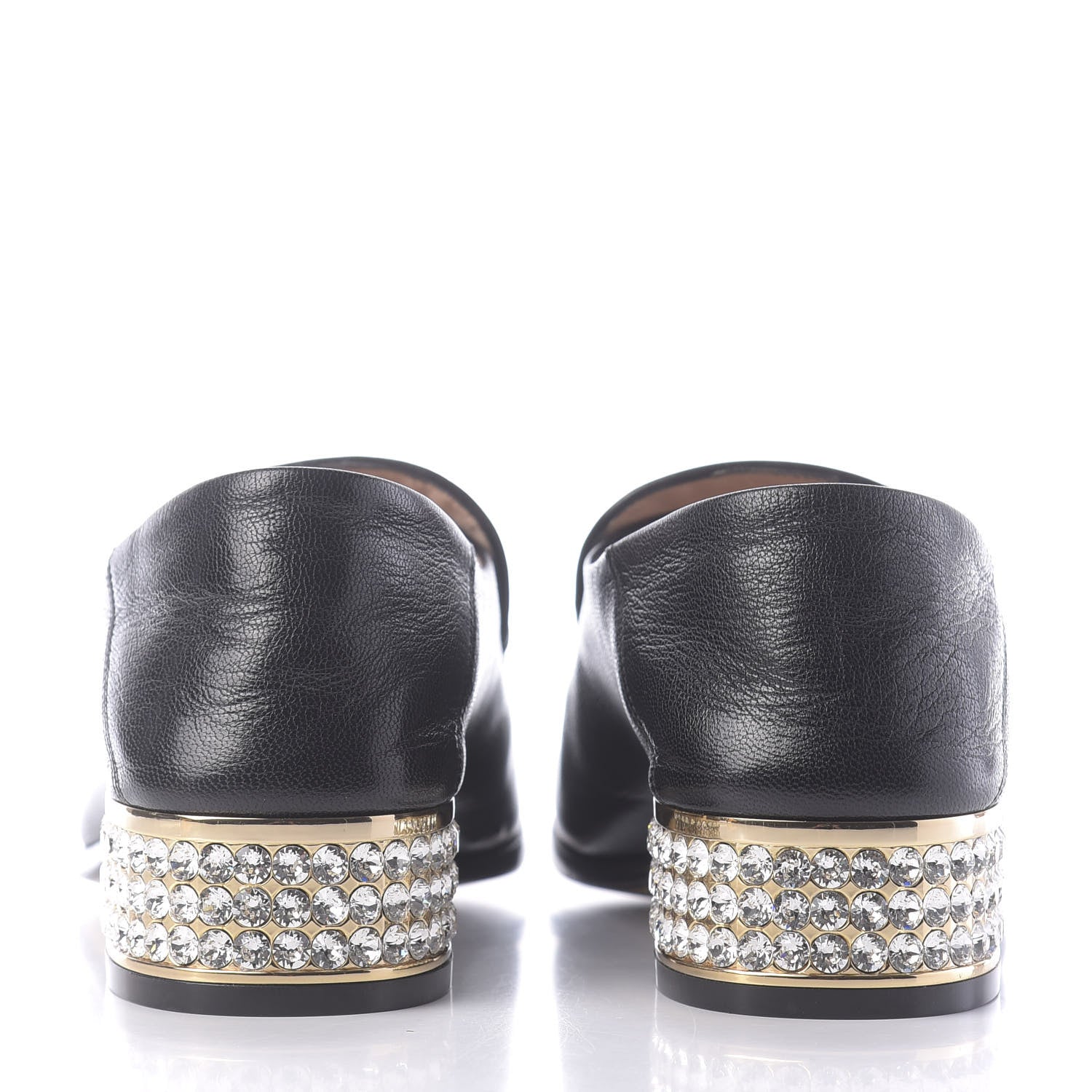 Gucci Goatskin Crystal Womens Horsebit Loafers 35 Black 7 of 13