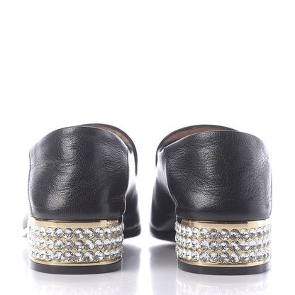 Gucci Goatskin Crystal Womens Horsebit Loafers 35 Black 7 of 13