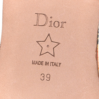 Christian Dior Canvas Toile de Jouy Embroidered Dway Flat Slide Sandals 39 Blue 8 of 11