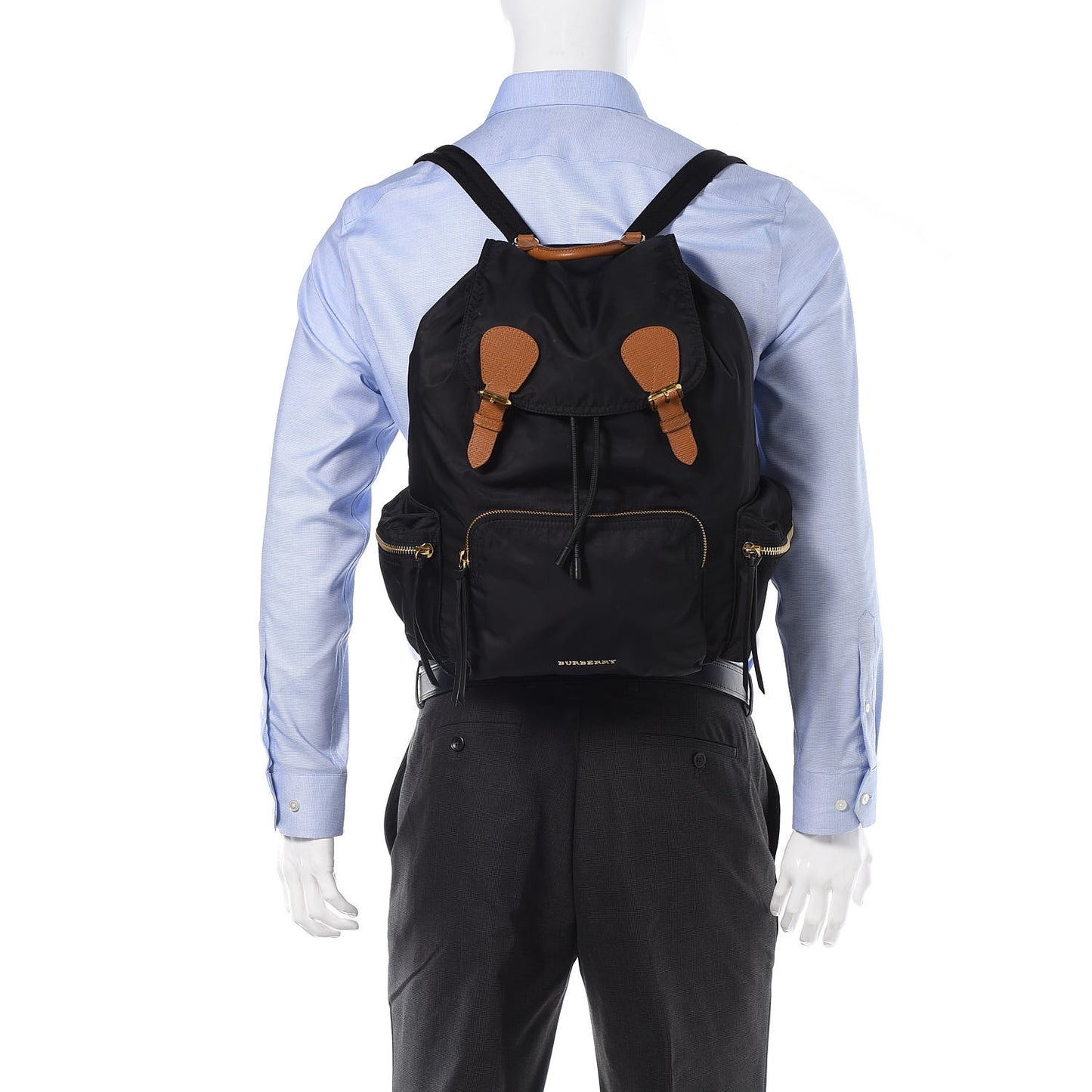 Nylon Large Rucksack Backpack Black
