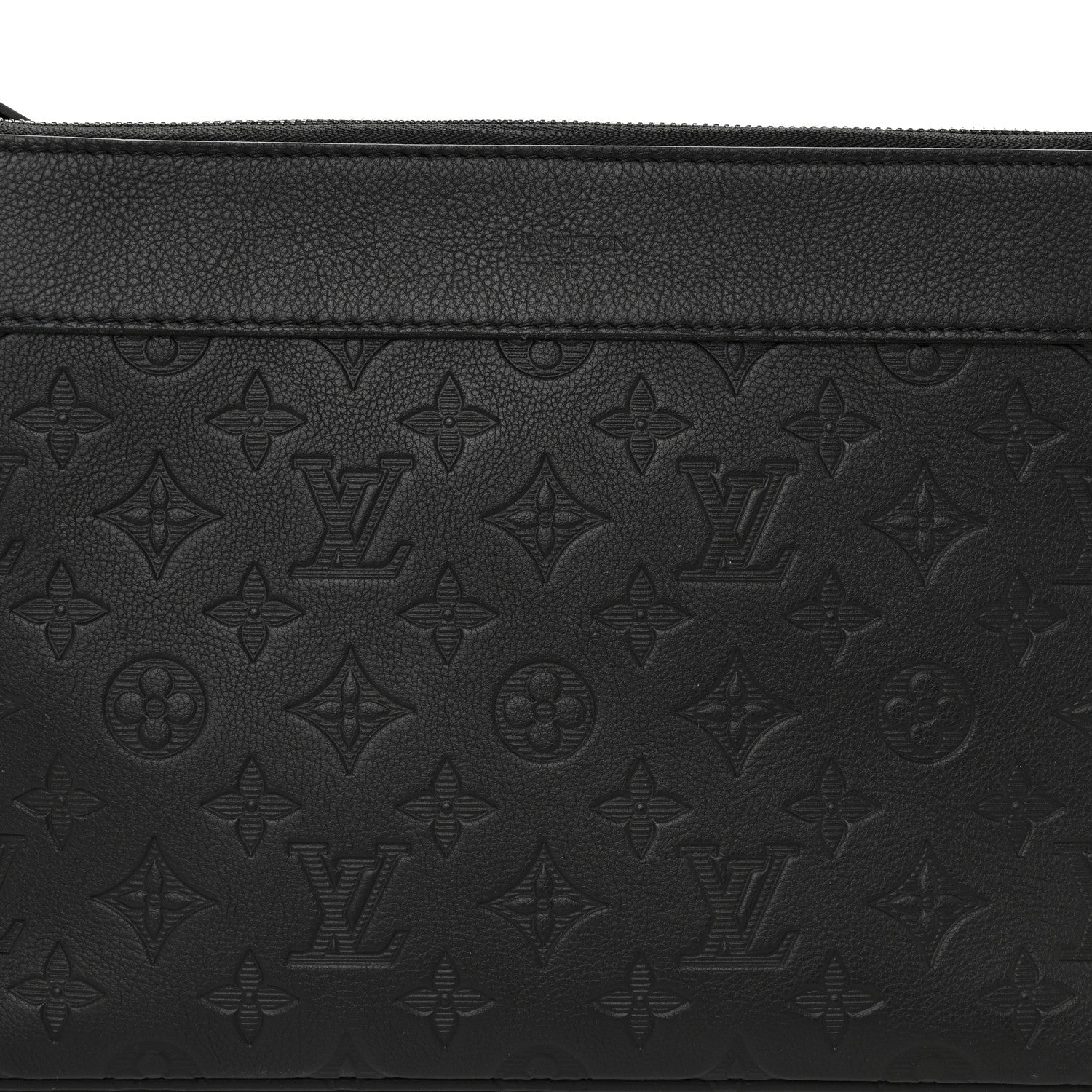 Louis Vuitton Shadow Calfskin Monogram Pochette Voyage Souple Black 7 of 10
