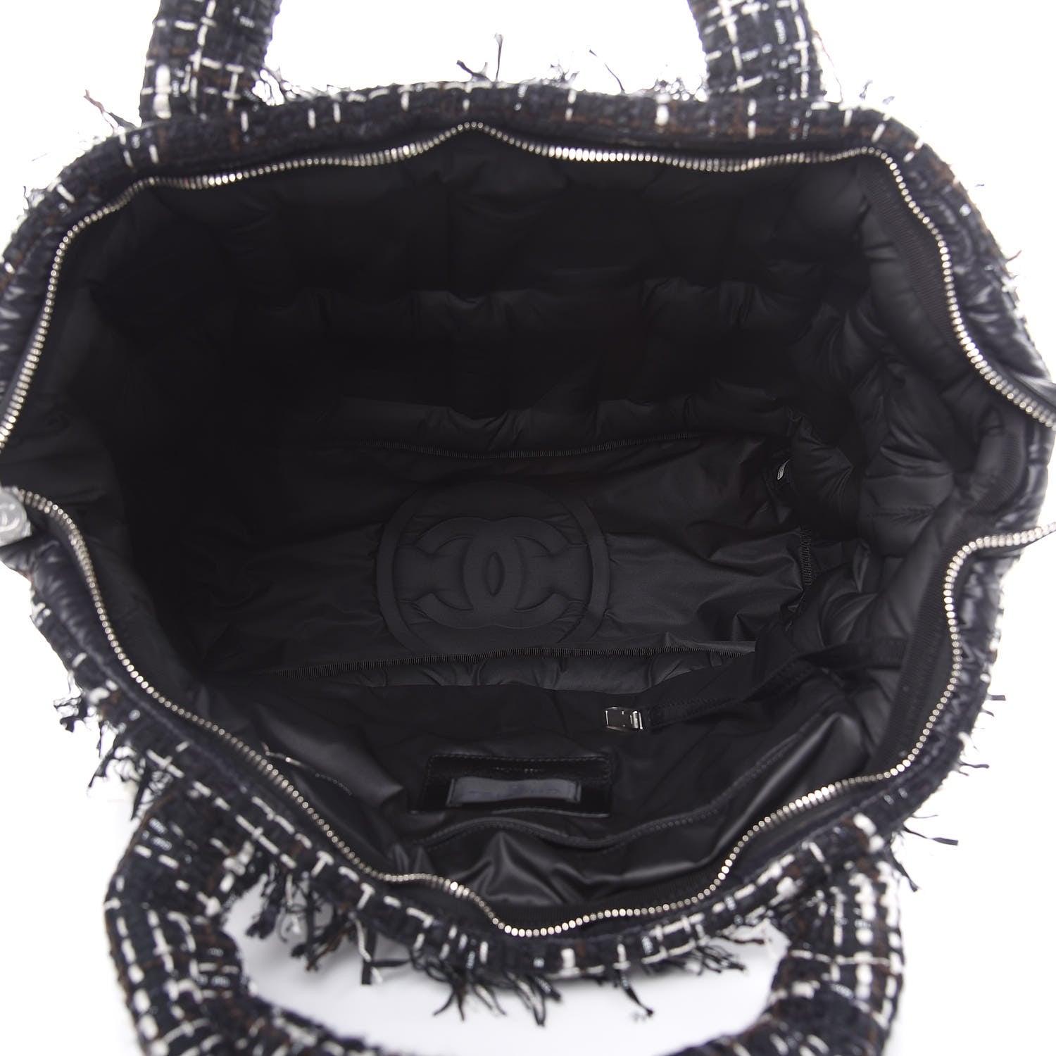 Chanel Nylon Tweed Small Coco Neige Bowler Black 5 of 11