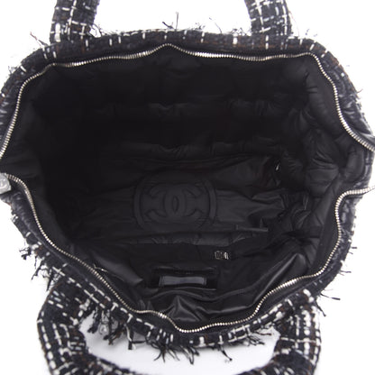 Chanel Nylon Tweed Small Coco Neige Bowler Black 5 of 11