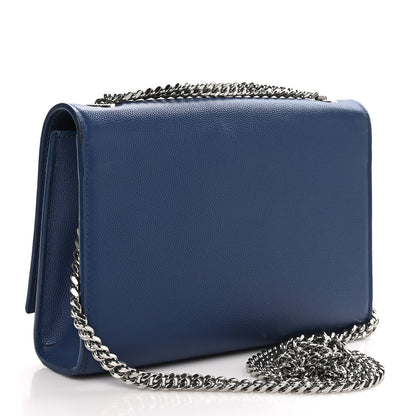 Saint Laurent Grain De Poudre Small Classic Monogram Kate Satchel Denim 3 of 10