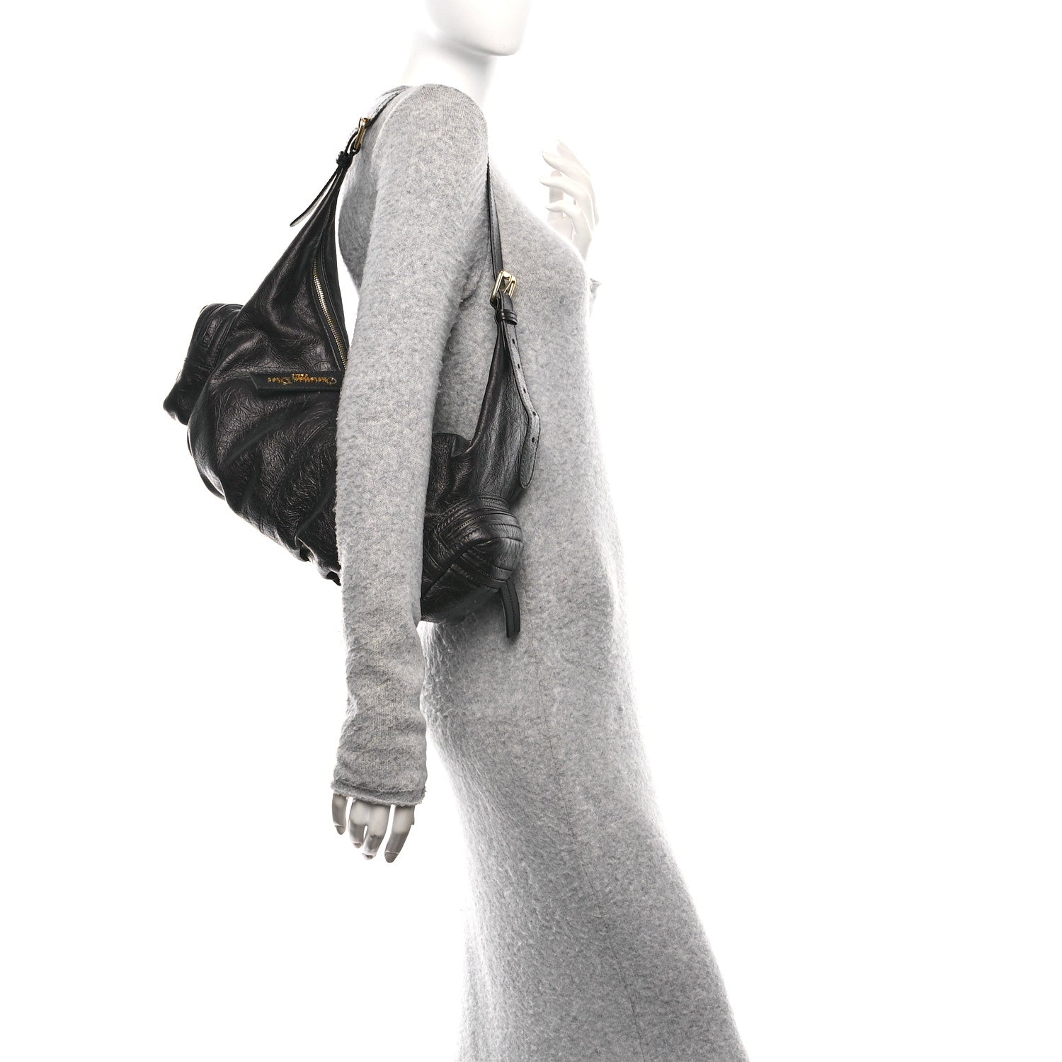 Christian Dior Crinkled Calfskin Large Grand Tour Multipocket Bag Black 2 of 10