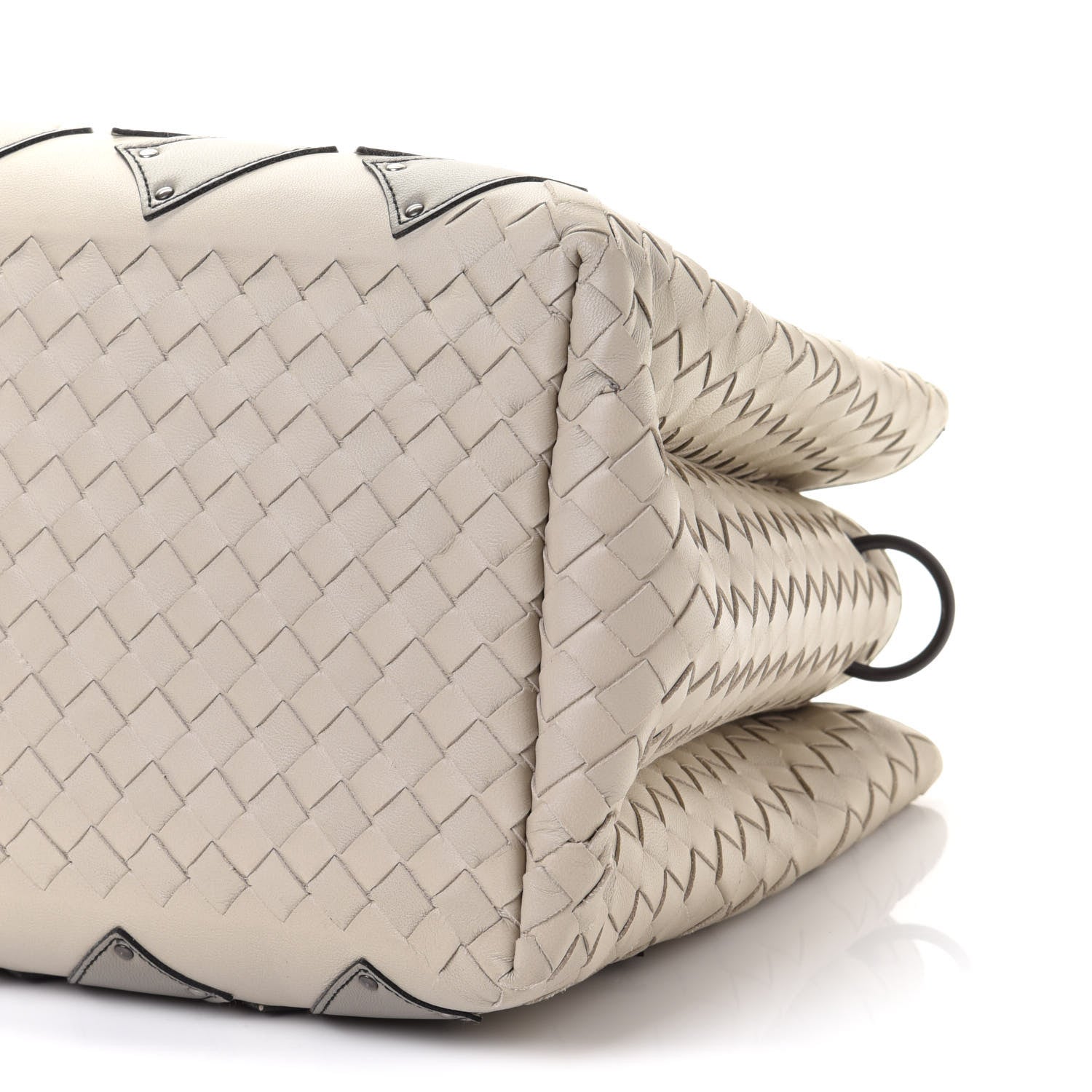 Bottega Veneta Light Calf Snakeskin Intrecciato Patchwork Small Roma Cream 11 of 11