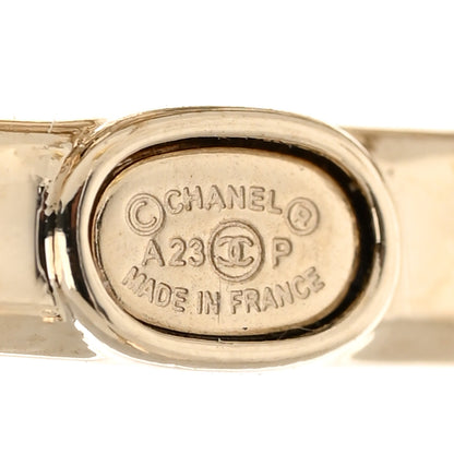 Chanel Metal Crystal Square CC Earrings Gold 4 of 5