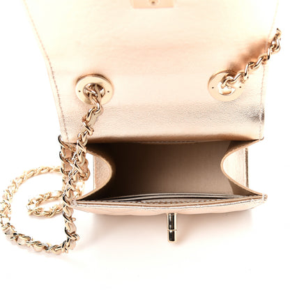 Chanel Metallic Lambskin Quilted Mini Trendy CC Clutch With Chain Gold 5 of 10