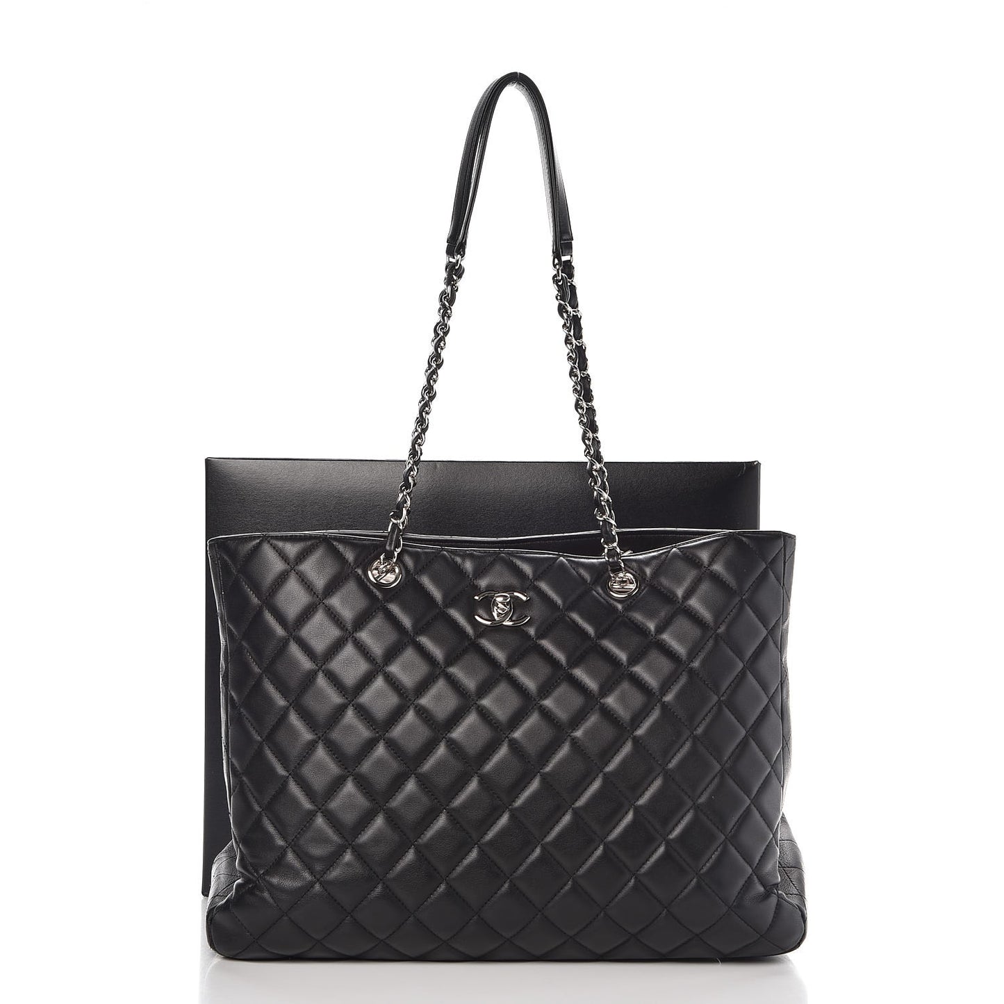 Calfskin Quilted Timeless Tote Black