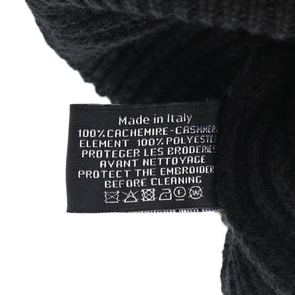 Chanel Cashmere Sequin Logo Beanie Hat Black Gold 6 of 6