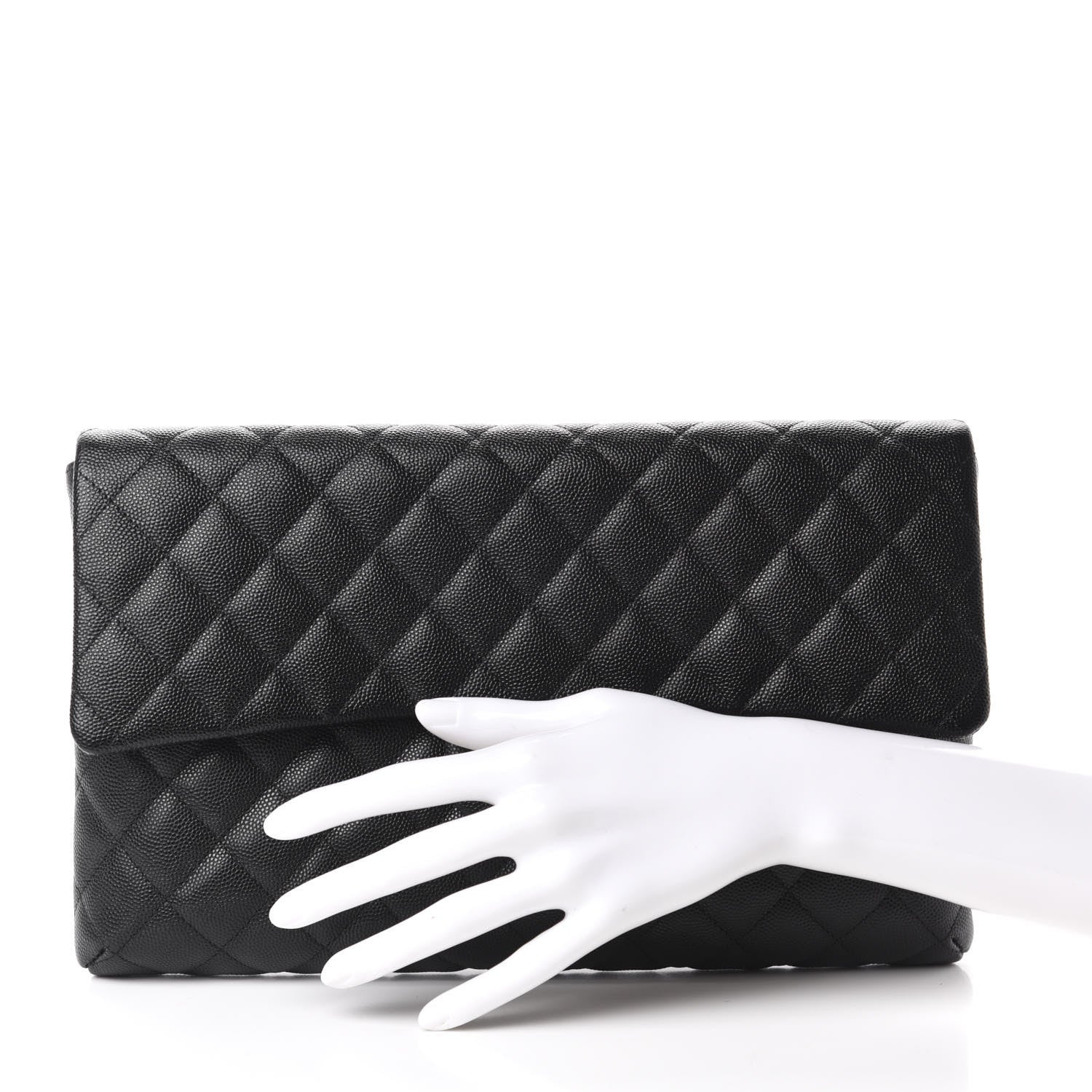 Chanel Caviar Quilted Flap Clutch Black 2 of 11