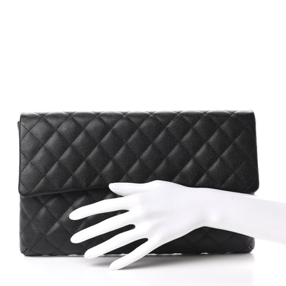 Chanel Caviar Quilted Flap Clutch Black 2 of 11