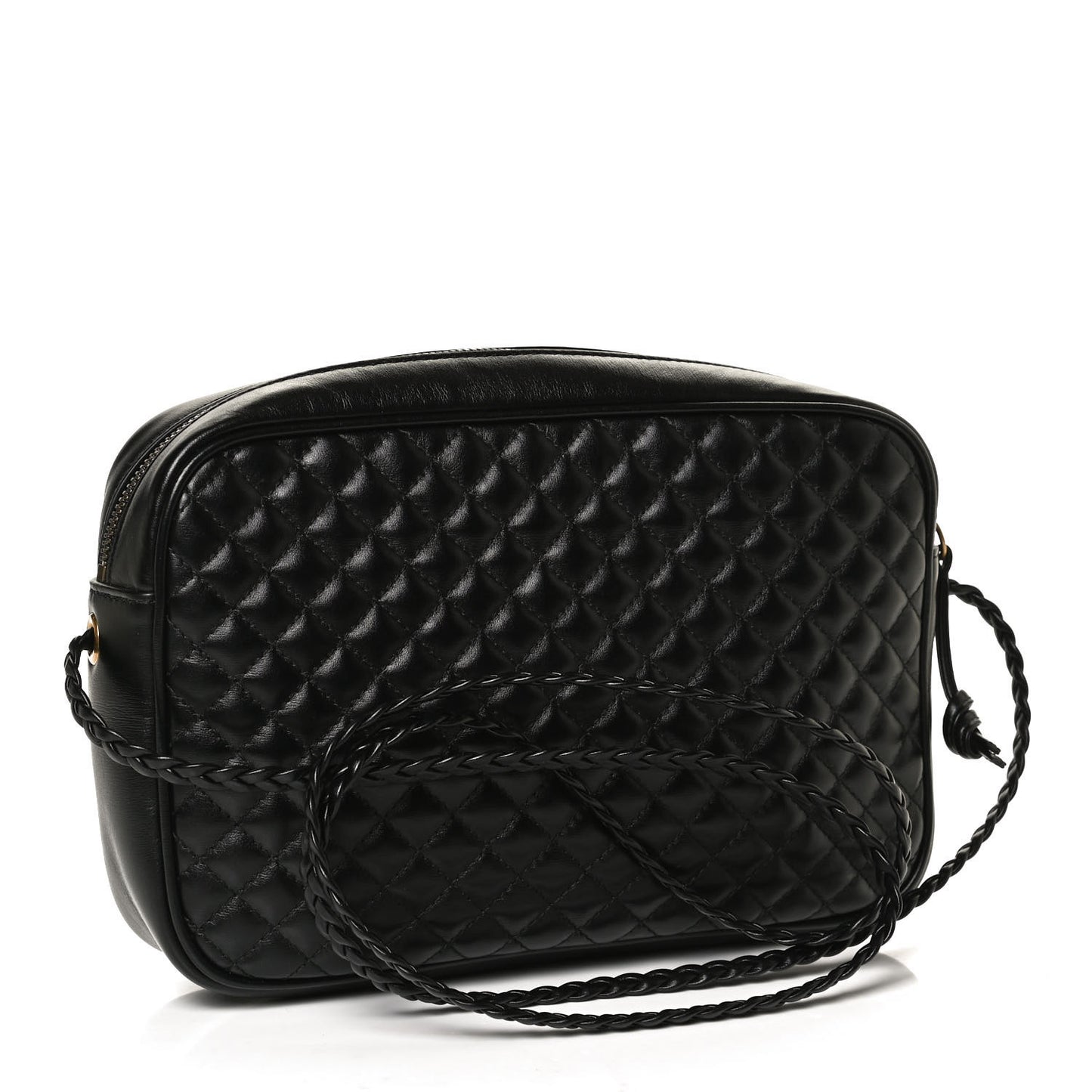 Calfskin Web Trapuntata Small GG Shoulder Bag Black
