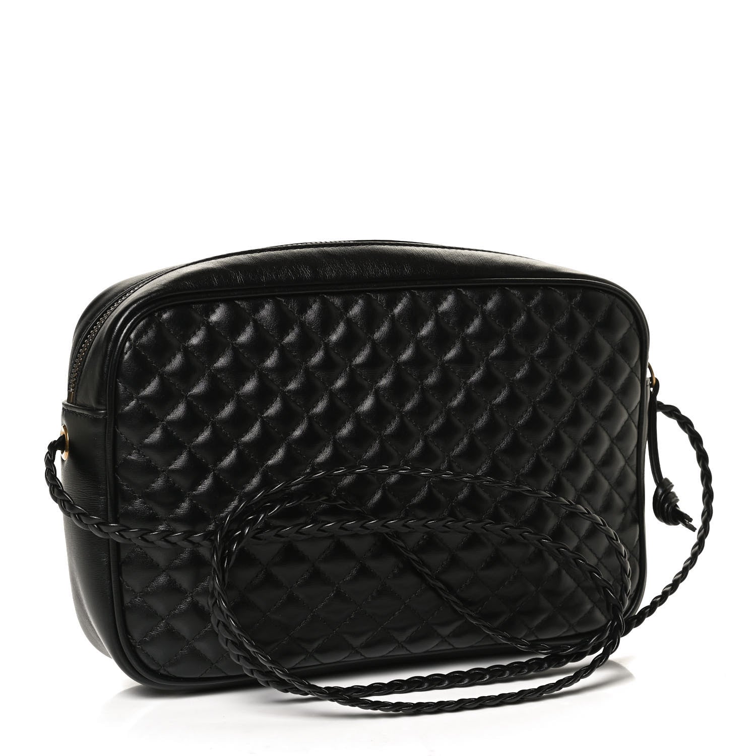 Gucci Calfskin Web Trapuntata Small GG Shoulder Bag Black 3 of 11