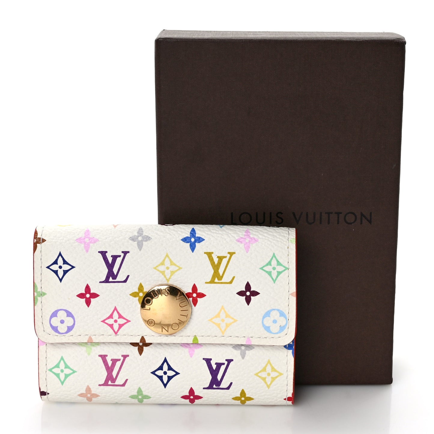Monogram Multicolor Buisness Card Holder White