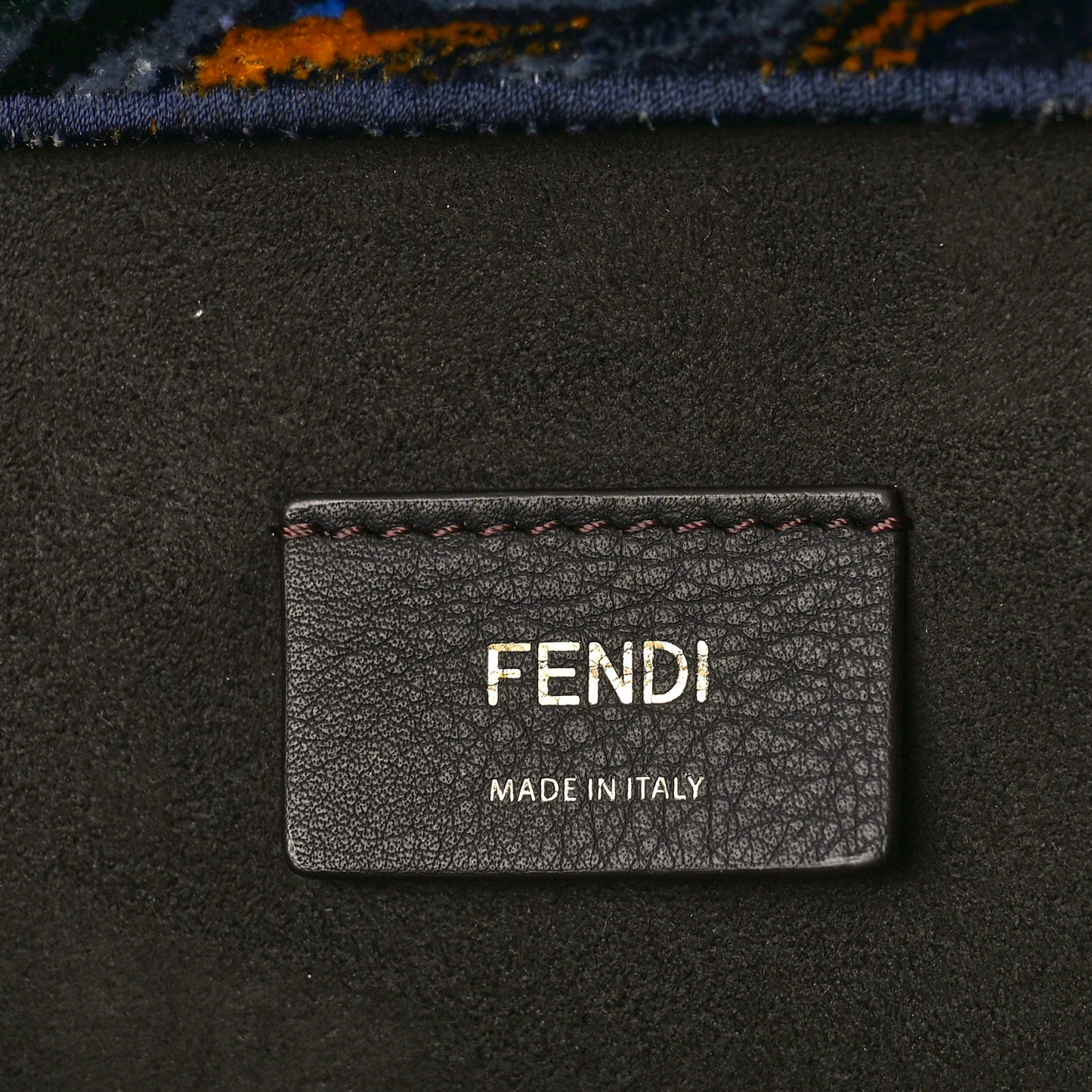 Velvet Plexiglass Marble Logo Embroidered Large Fendi Sunshine Shopper Tote Blue Multicolor