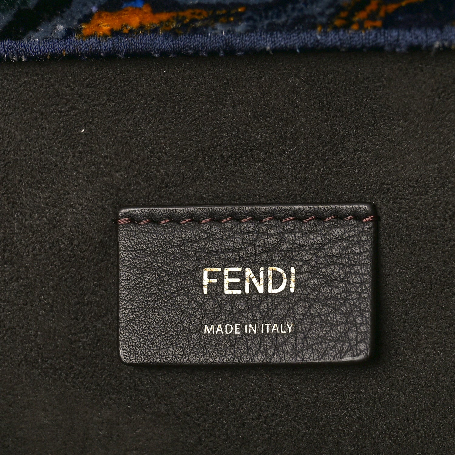 Fendi Velvet Plexiglass Marble Logo Embroidered Large Fendi Sunshine Shopper Tote Blue Multicolor 6 of 10