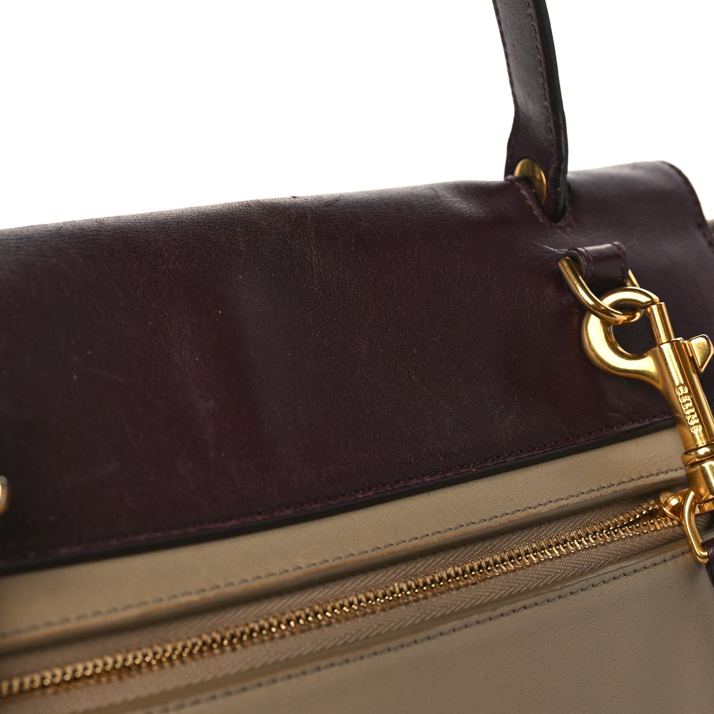 Smooth Calfskin Mini Tri-Color Belt Bag Beige Burgundy