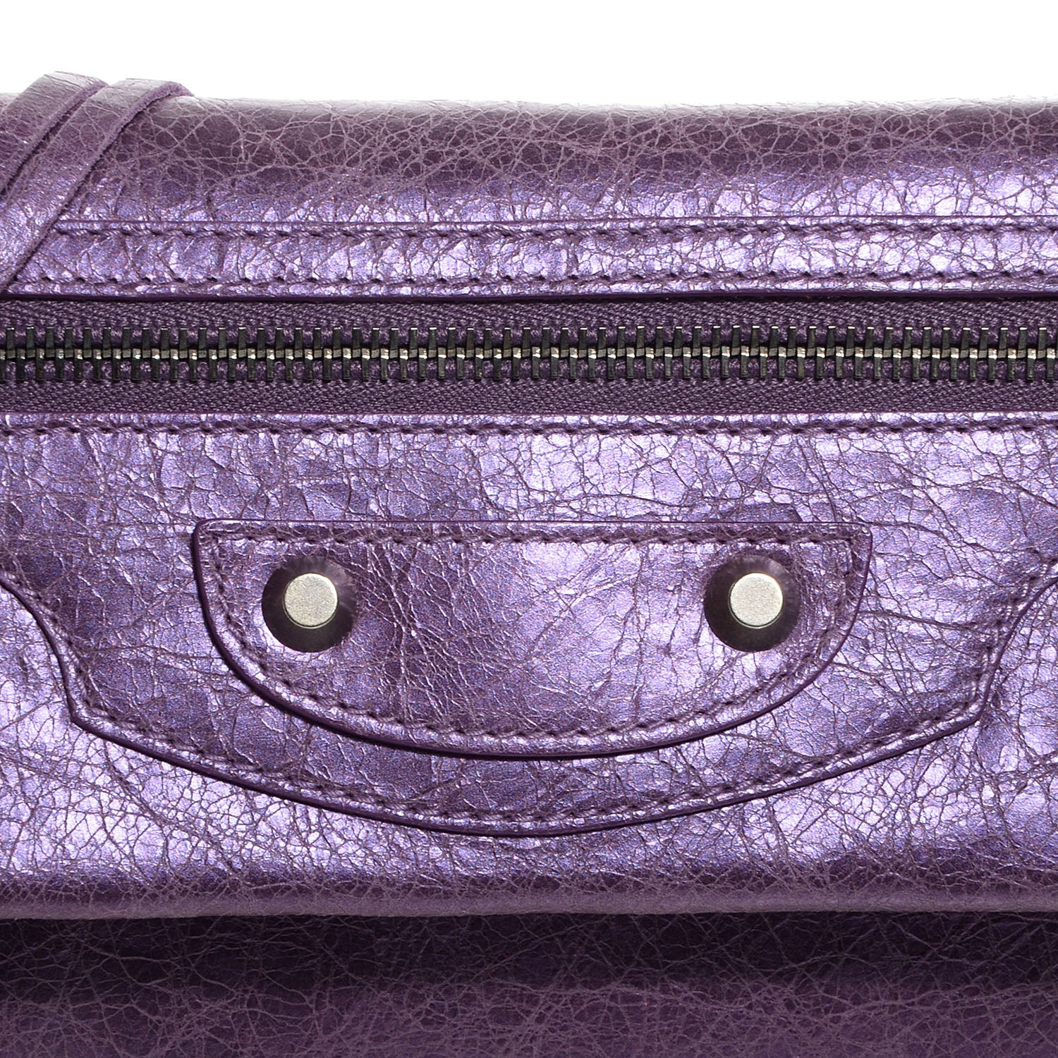 Balenciaga Agneau Envelope Clutch Metallic Purple 10 of 11