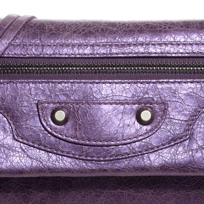 Balenciaga Agneau Envelope Clutch Metallic Purple 10 of 11