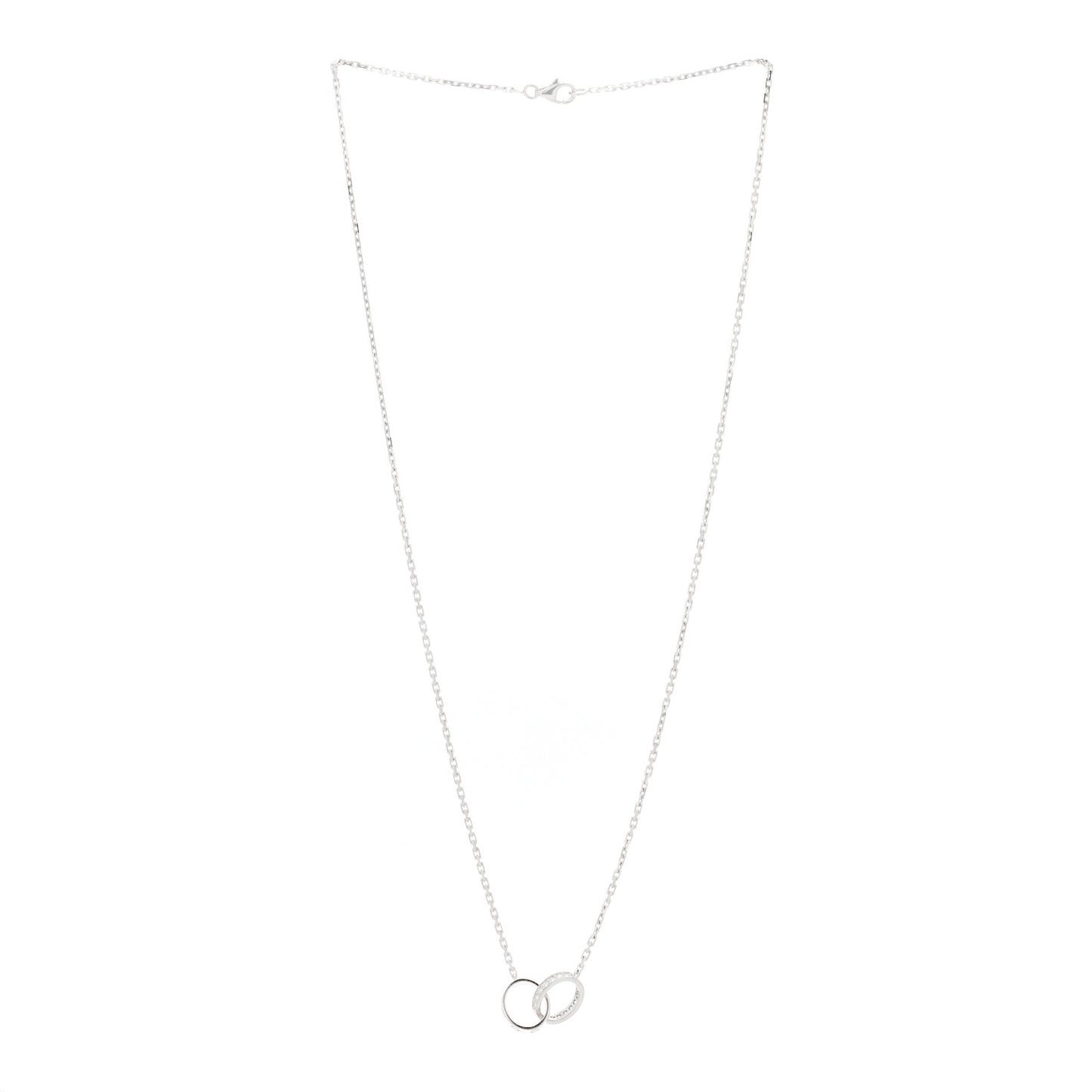 18K White Gold Diamond Interlocking LOVE Necklace