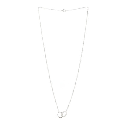 Cartier 18K White Gold Diamond Interlocking LOVE Necklace 5 of 10