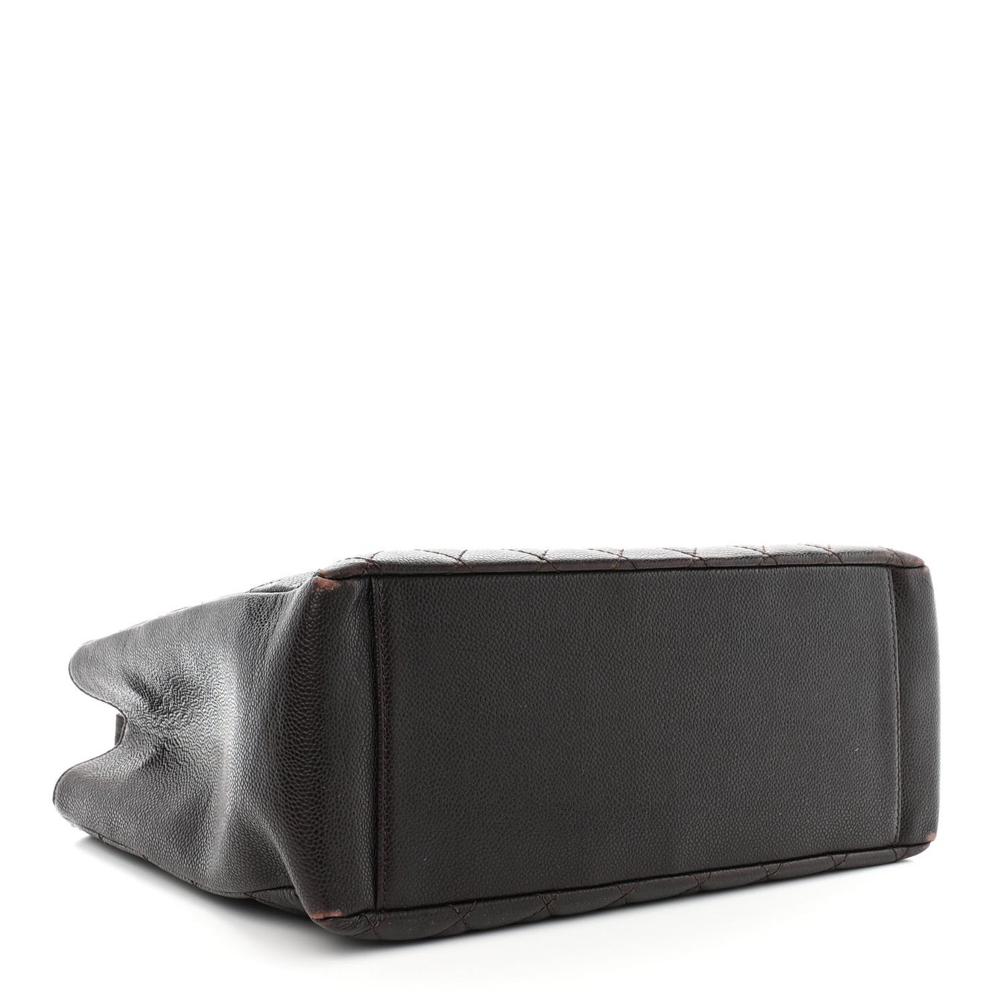 Caviar Quilted Grand Shopping Tote GST Dark Brown