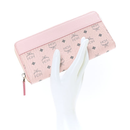 MCM Visetos Large Zip Around Wallet Pink 2 of 6