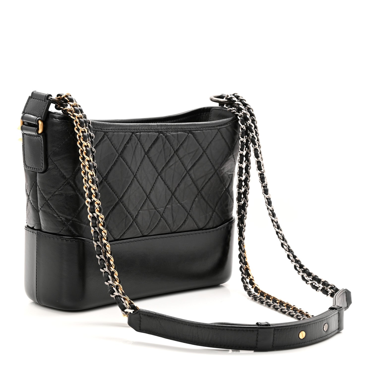 Chanel Aged Calfskin Quilted New Medium Gabrielle Hobo Black 3 of 11