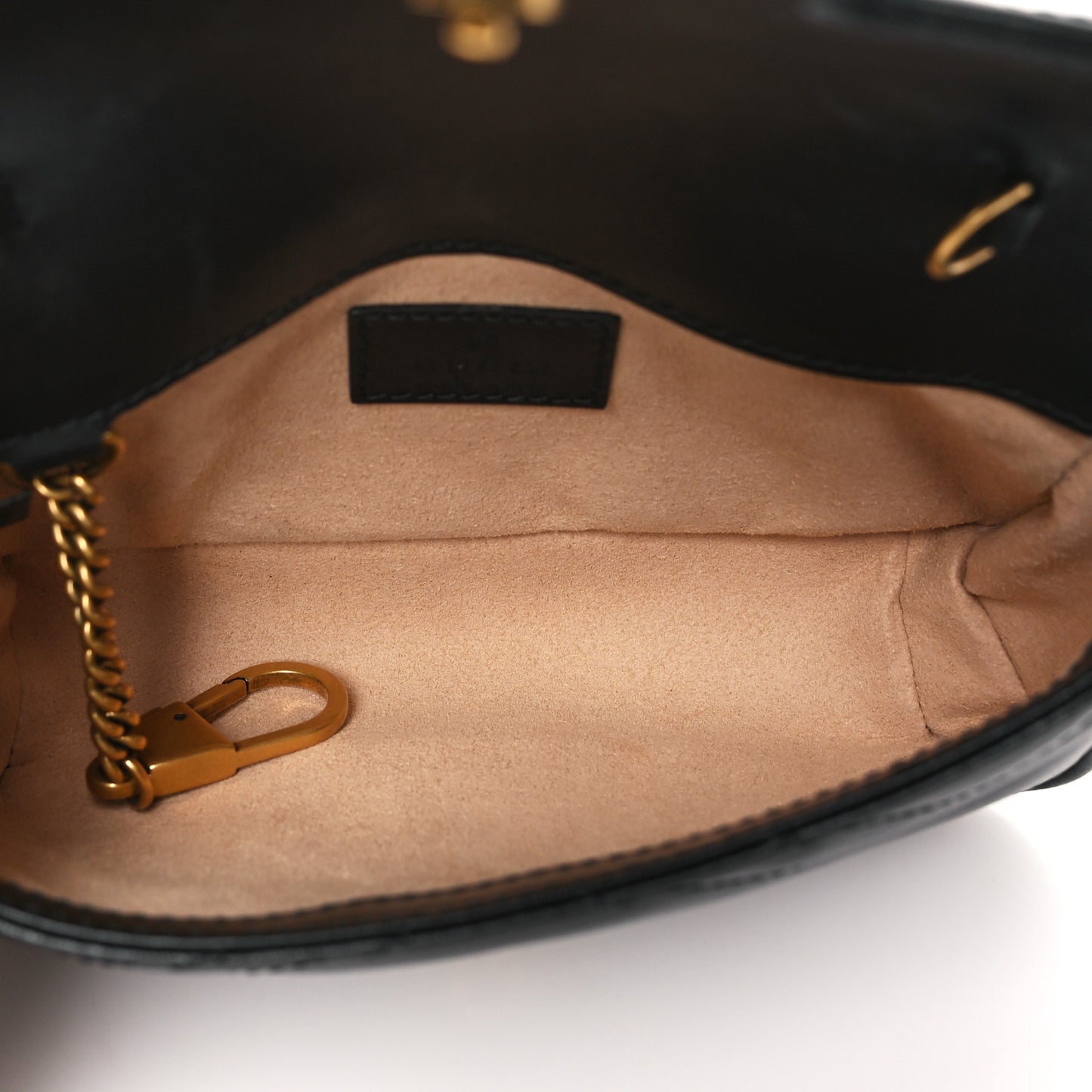 Calfskin Matelasse Super Mini GG Marmont Shoulder Bag Black