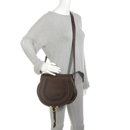Chloe Calfskin Medium Marcie Round Crossbody Bag Coffee Shot 2 of 10