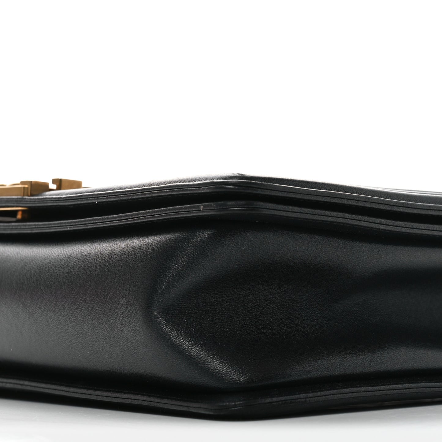 Lambskin Quilted Large Boy Flap Black