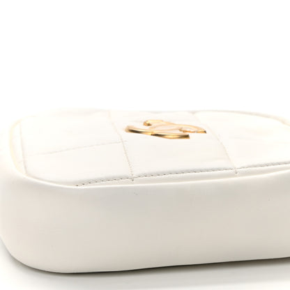 Chanel Lambskin Quilted Diamond Clutch With Chain White 10 of 12