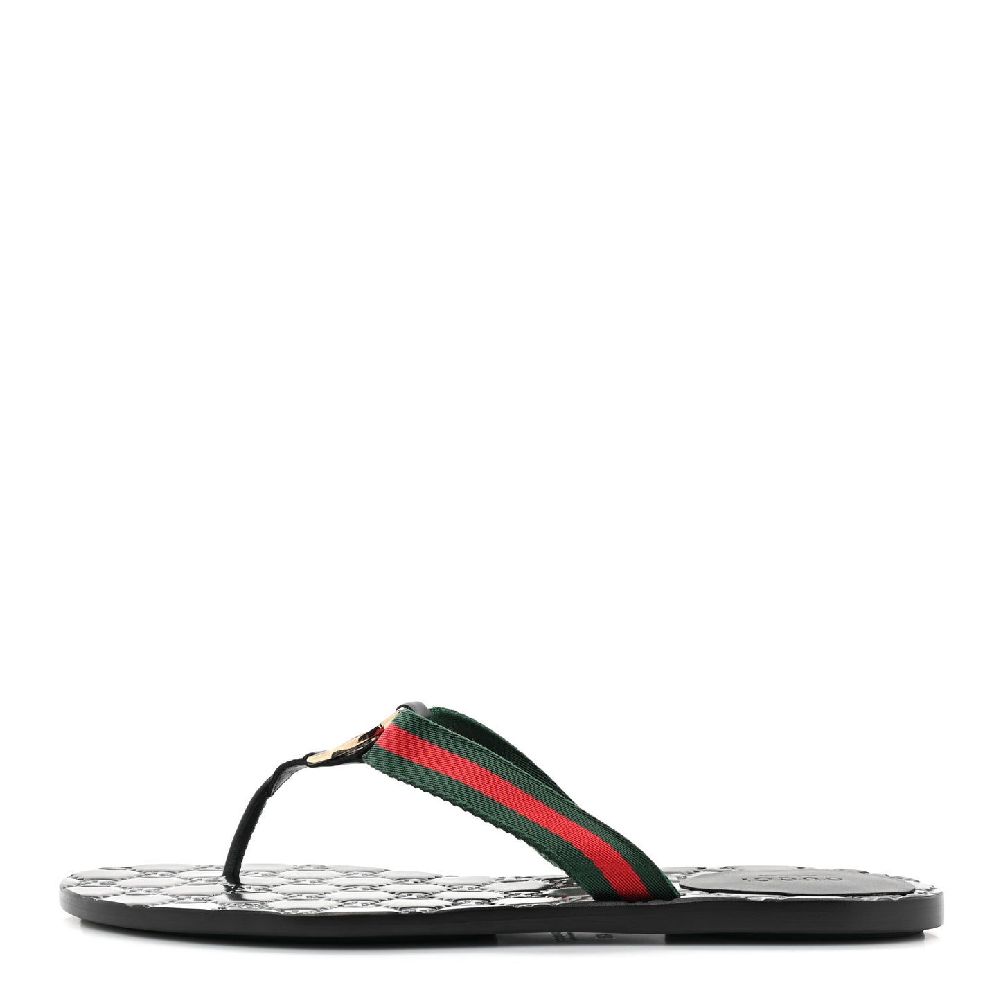 Nylon Guccissima Web Womens Thong Sandals 40 Green Red Black
