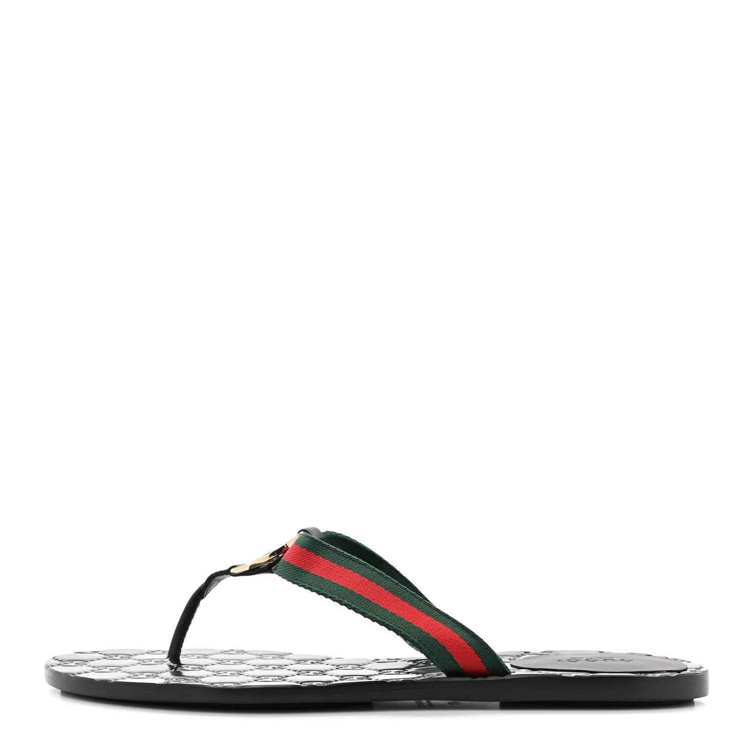 Gucci Nylon Guccissima Web Womens Thong Sandals 40 Green Red Black 1 of 7