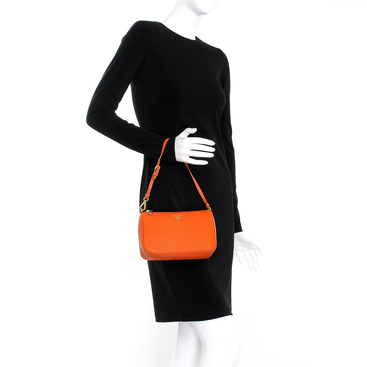 Vitello Daino Pochette Bag Papaya