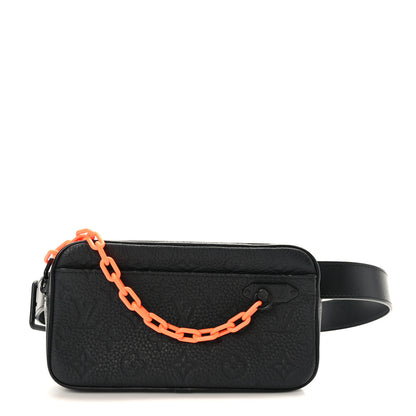 Louis Vuitton Taurillon Monogram Uniformes Solar Ray Soft Pochette Volga Belt Bag Black 1 of 7