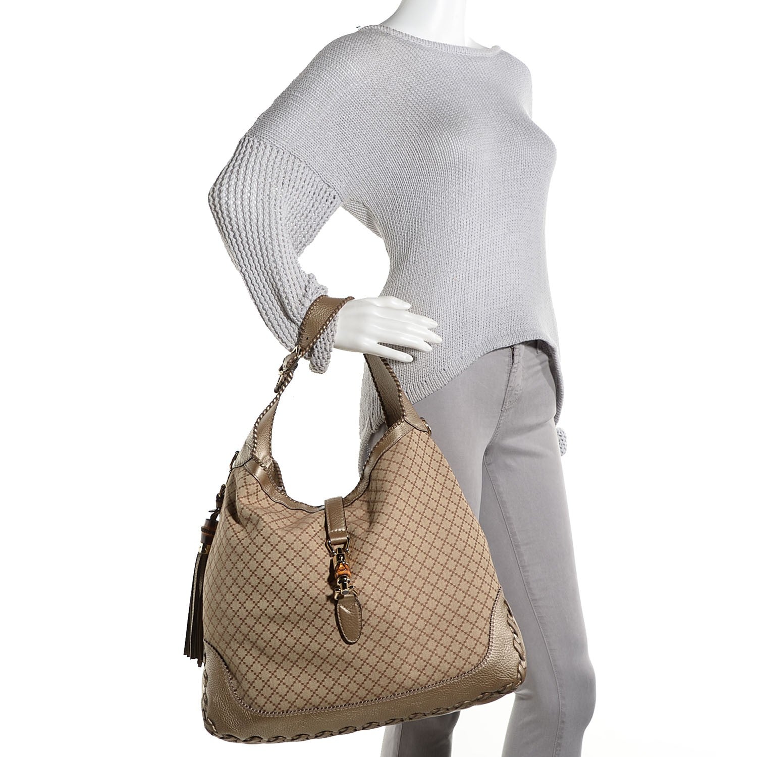 Gucci Diamante Large New Jackie Shoulder Bag Champagne 2 of 9
