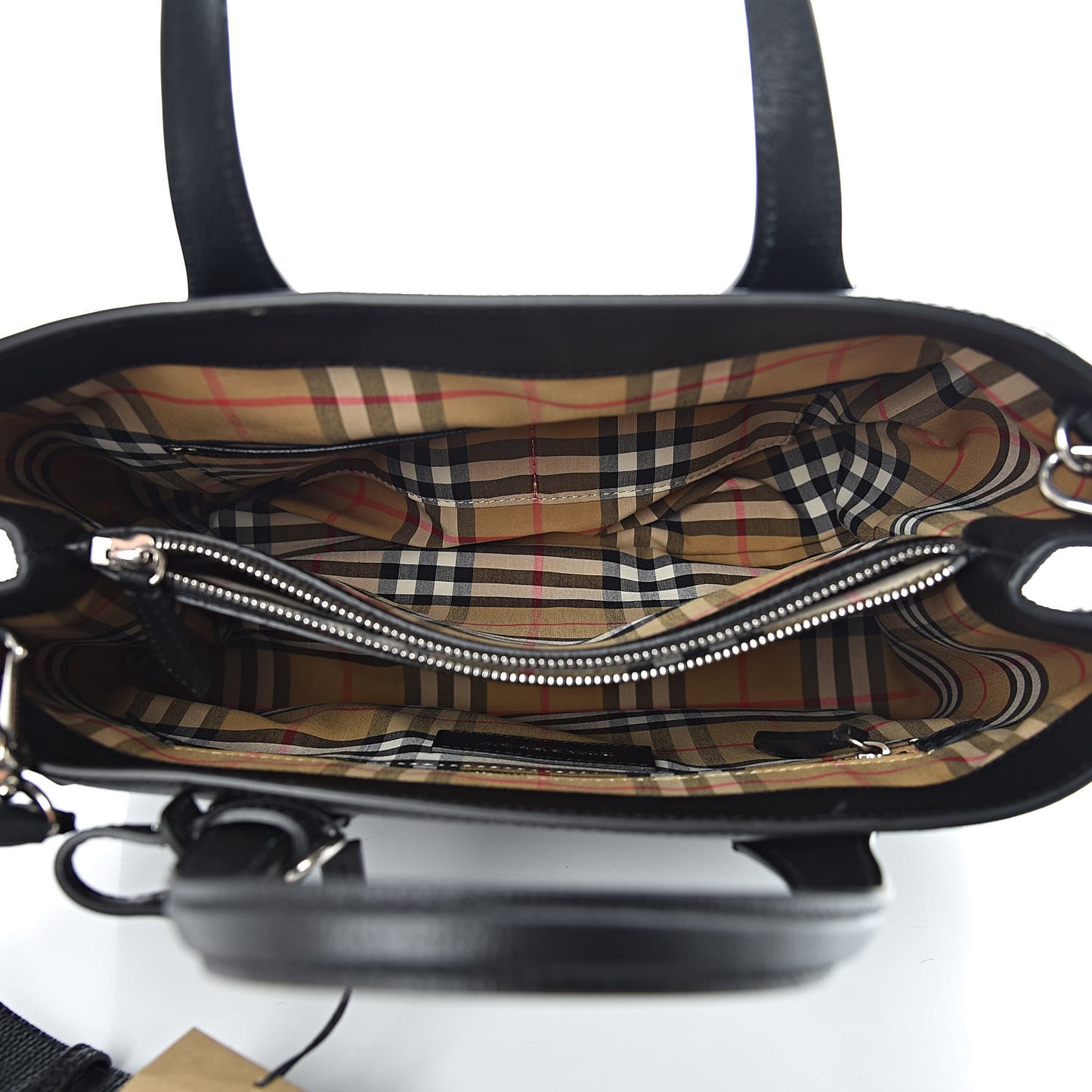 Derby Calfskin House Check Medium Banner Tote Black