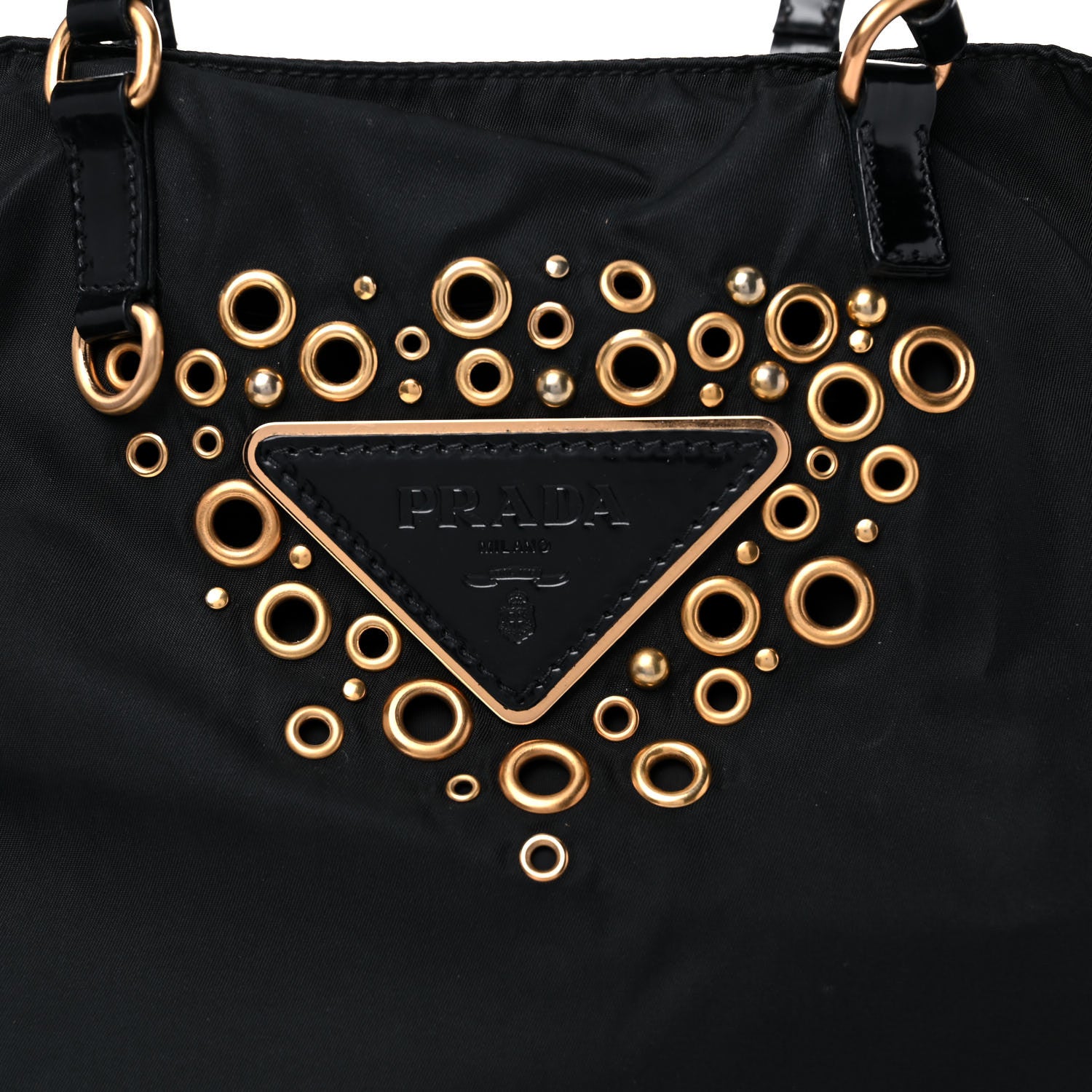 Prada Nylon Vela Grommet Tote Black 7 of 15