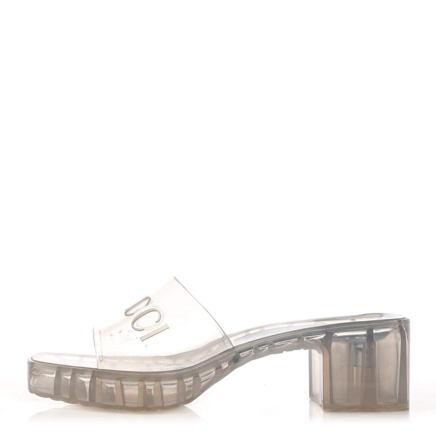 Rubber Gucci Logo Womens Platform 20/60mm Slide Sandals 38 Transparent
