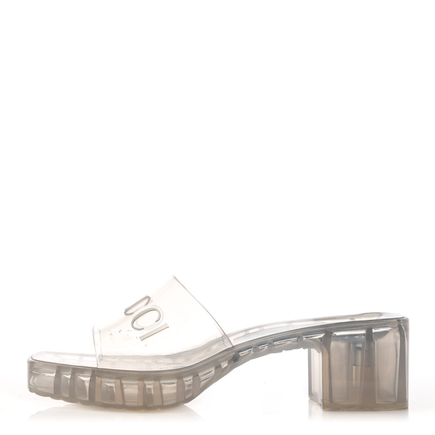 Gucci Rubber Gucci Logo Womens Platform 20/60mm Slide Sandals 38 Transparent 1 of 11