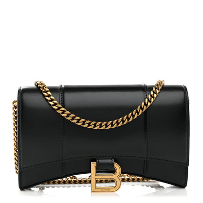 Balenciaga Shiny Box Calfskin Hourglass Chain Bag Black 1 of 9