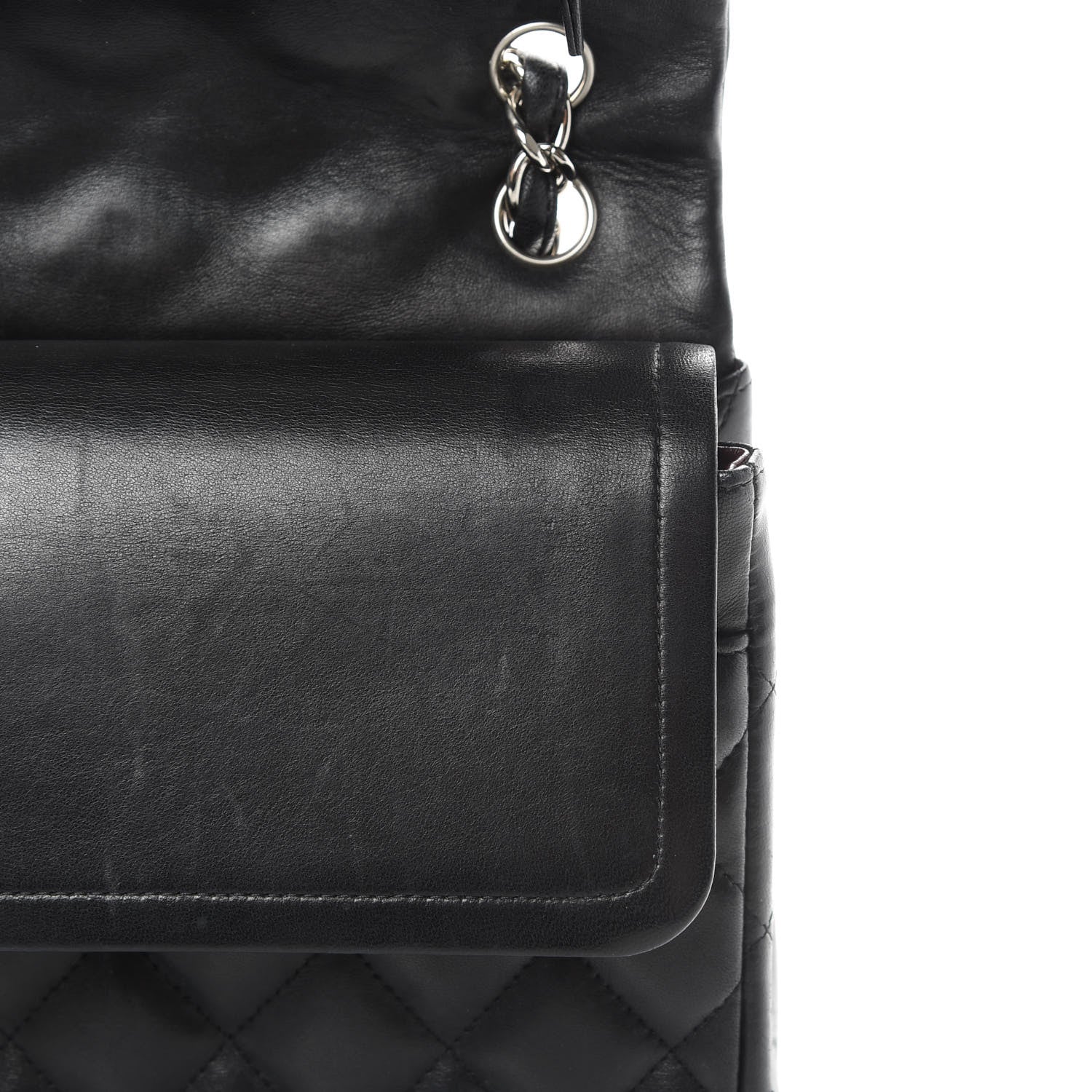 Chanel Lambskin Quilted Jumbo Double Flap Black 12 of 17