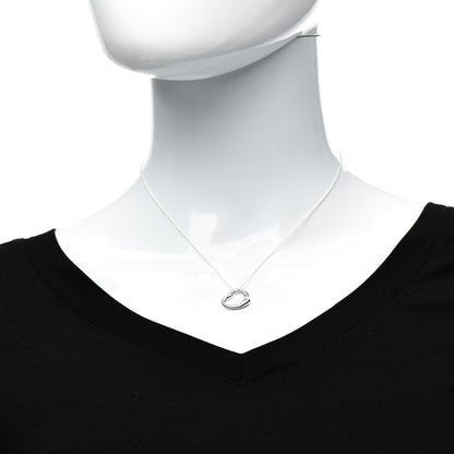 Tiffany Sterling Silver 16mm Elsa Peretti Open Heart Pendant Necklace 2 of 4
