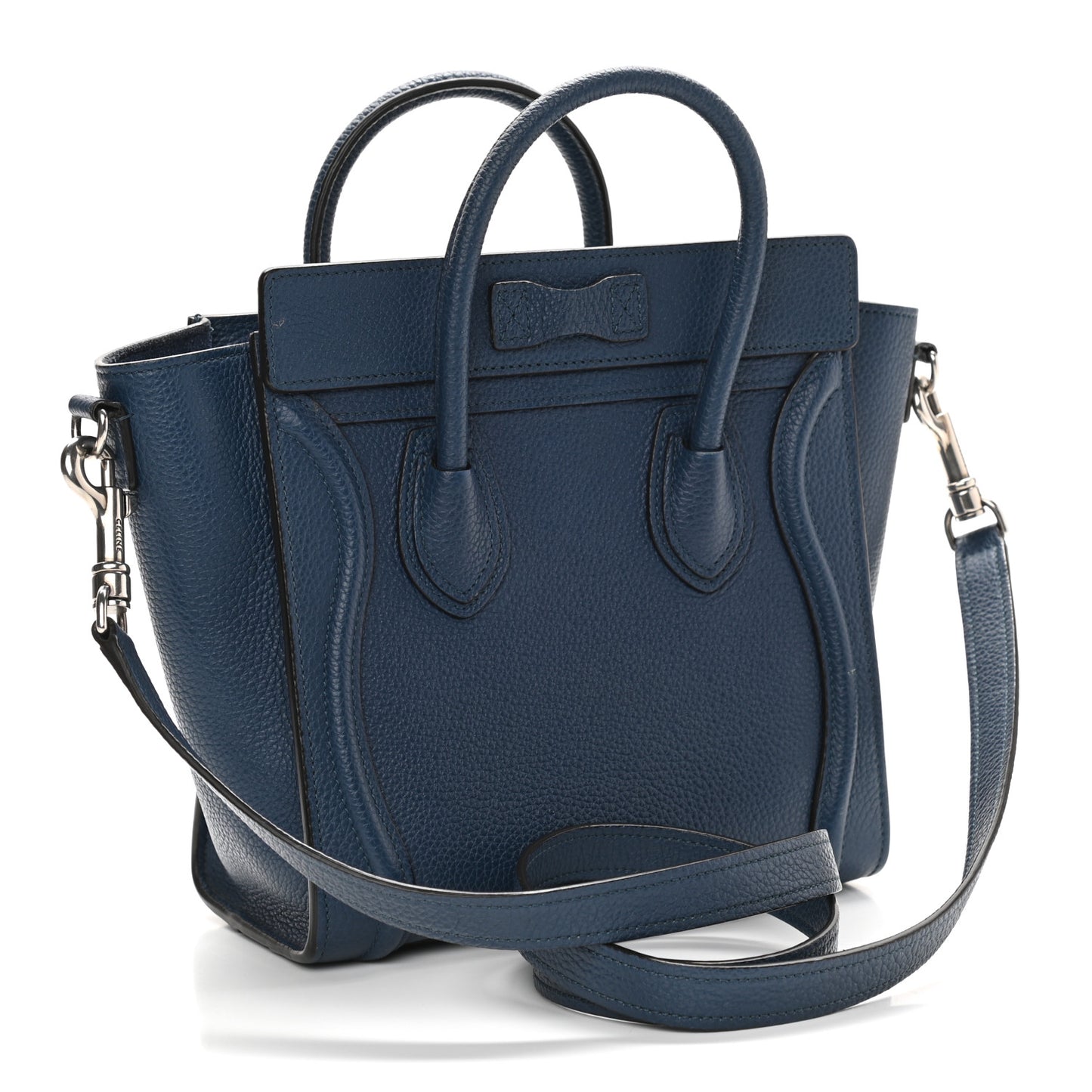 Drummed Calfskin Nano Luggage Petrol