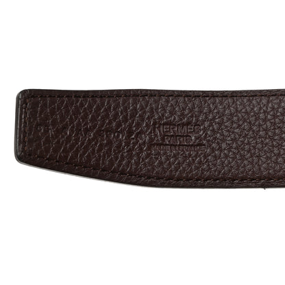Hermes Box Togo Reversible 32mm H Belt Black Chocolate 6 of 10