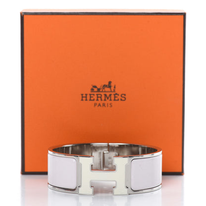 Hermes Enamel Wide Clic Clac H Bracelet PM Rose Nymph White 6 of 6