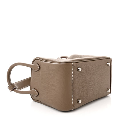 Hermes Taurillon Clemence Mini Lindy 20 Etoupe 4 of 11