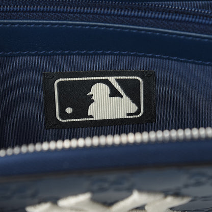 Gucci X MLB Guccissima Signature NY Yankees Embroidered Zip Around Wallet Royale Ivory 6 of 7